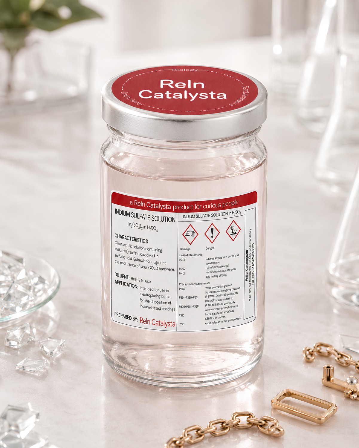 ReIn Catalysta indium sulfate solution, thesis startup by Camilla Caccialanza